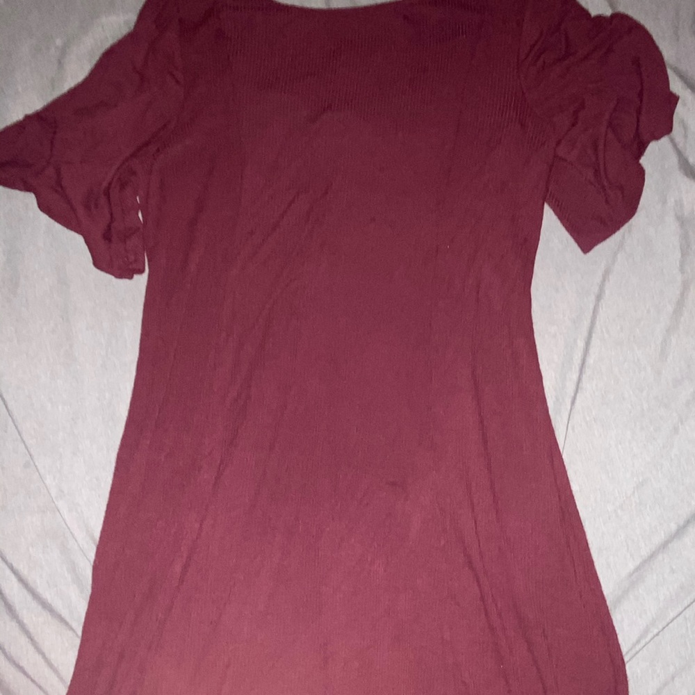 Maroon bell sleeve and bottom dress